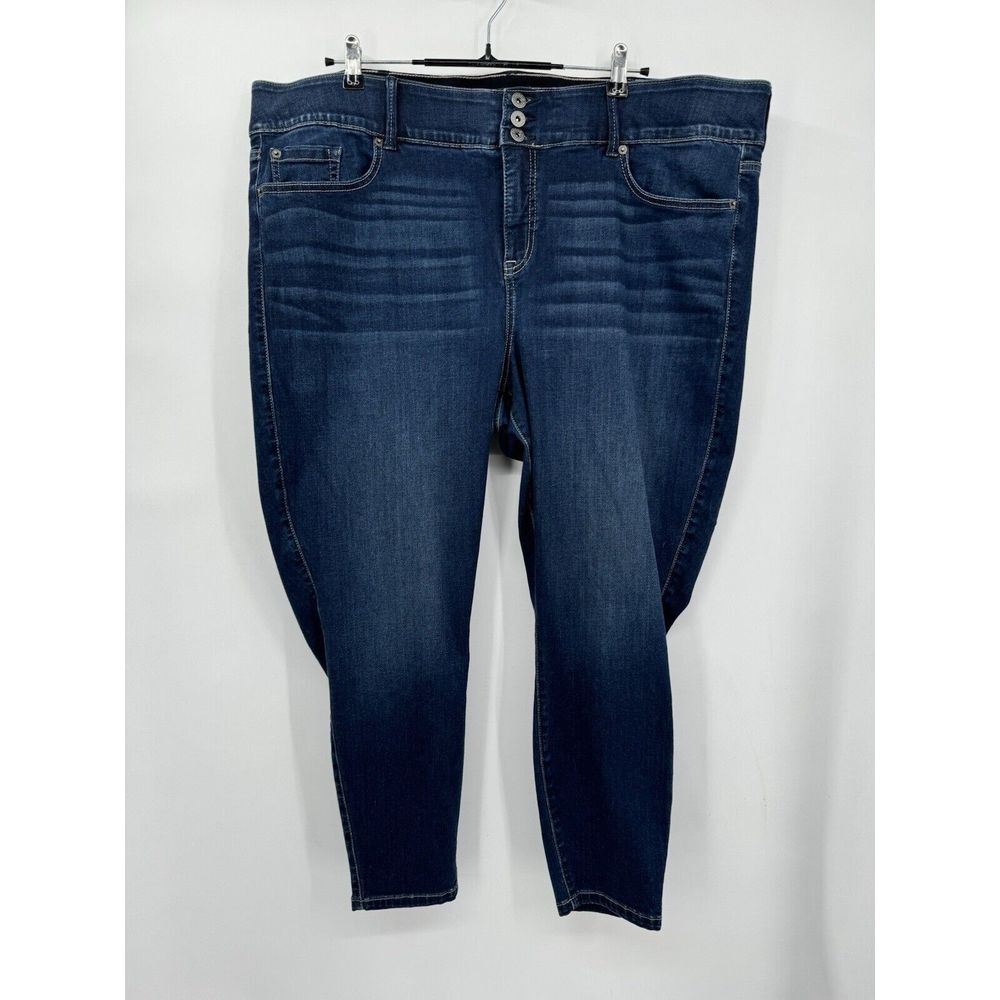 Torrid 26 Skinny Jeans Womens Dark Wash High‎ Rise Triple Button Whiskered